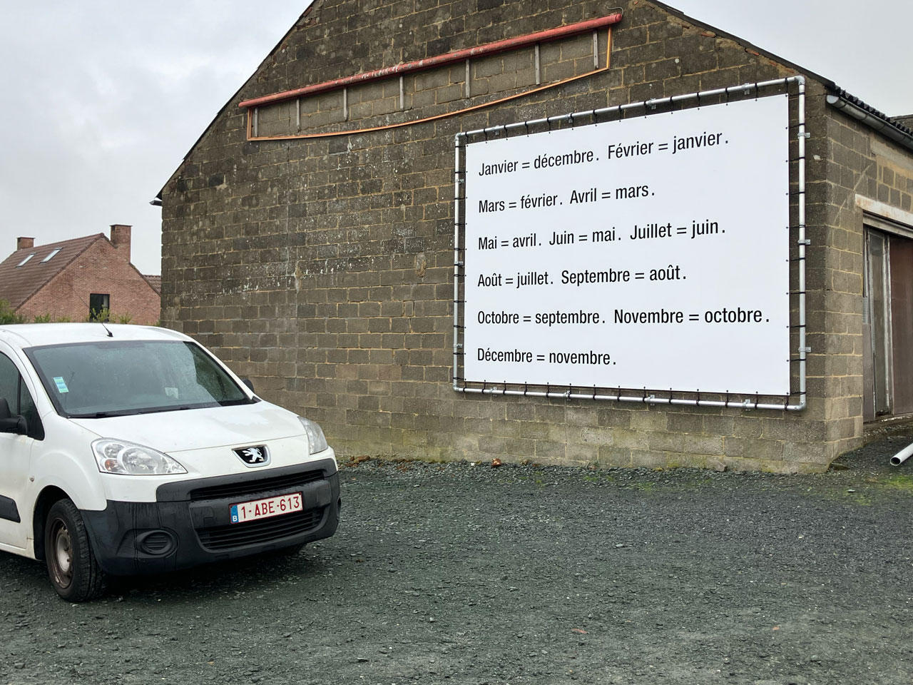 Claude Closky, ‘2025 Calendar,’ 2024, public poster, Chaussée de Bruxelles 265, Enghien. Brussels, MorePublishers, 300 x 400 cm.